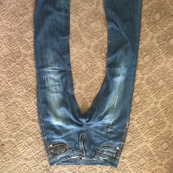 Rose Royce jeans boot cut 30 11/12 leather accents - Picture 4 of 8